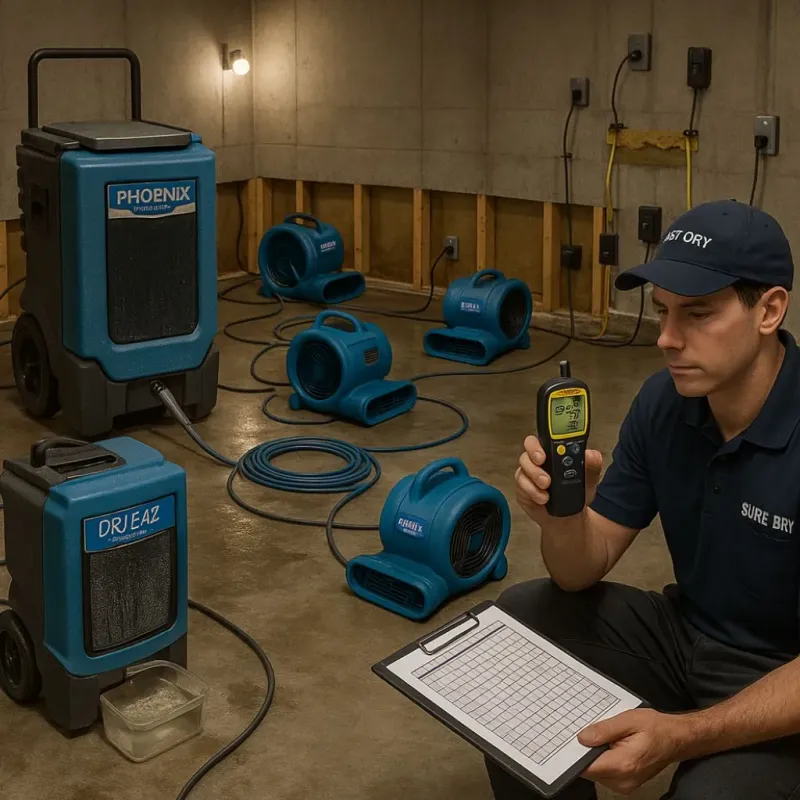 Structural Drying and Dehumidification process in Irwin, PA